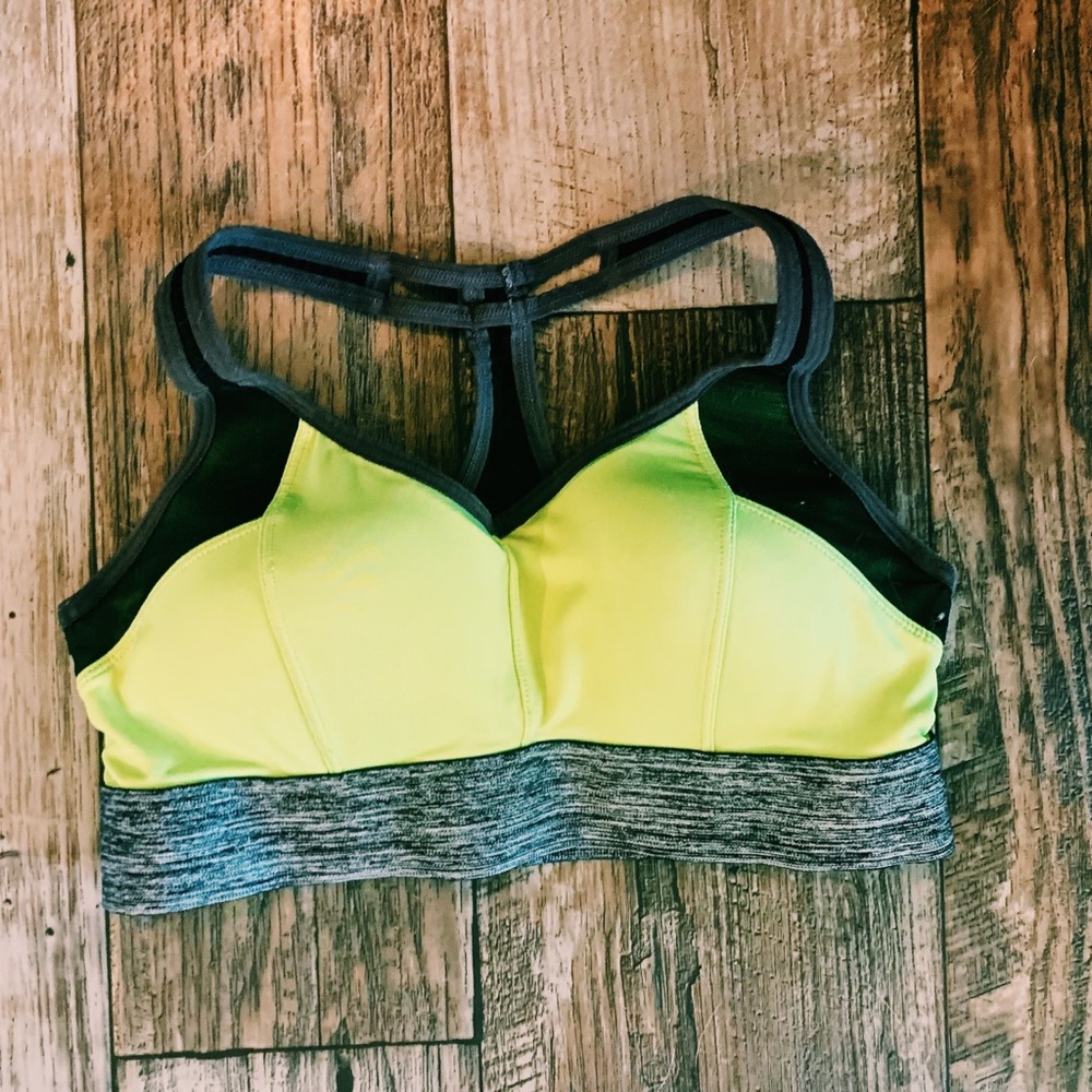 Lime green/yellow sports bra